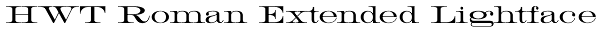 HWT Roman Extended Lightface
