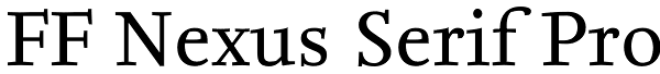 FF Nexus Serif Pro