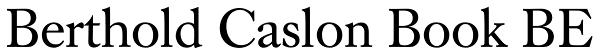 Berthold Caslon Book BE