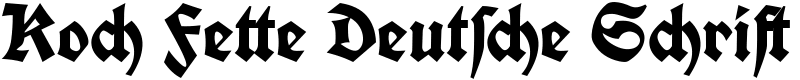 Koch Fette Deutsche Schrift