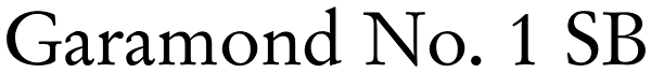 Garamond No. 1 SB