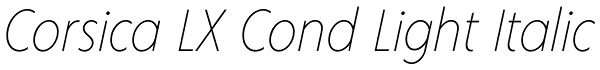 Corsica LX Cond Light Italic Font