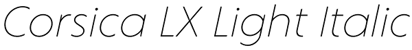 Corsica LX Light Italic Font