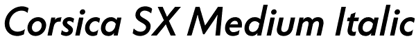 Corsica SX Medium Italic Font