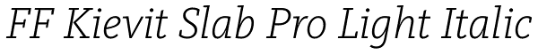 FF Kievit Slab Pro Light Italic Font