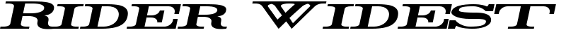 Rider Widest Font