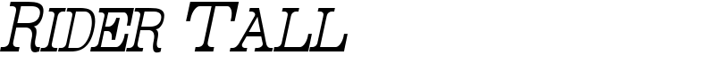 Rider Tall Font