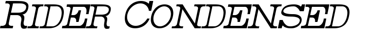 Rider Condensed Font