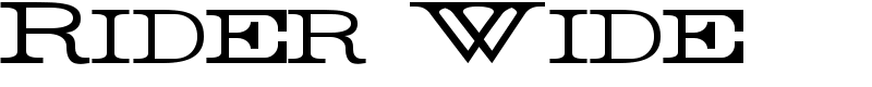 Rider Wide Font