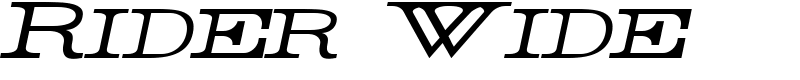 Rider Wide Font