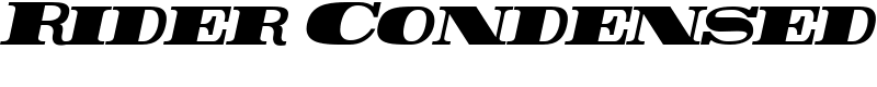 Rider Condensed Font