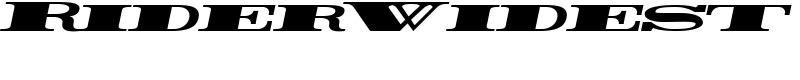 Rider Widest Font