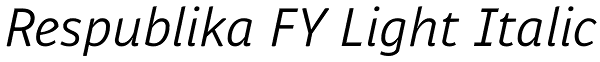 Respublika FY Light Italic Font