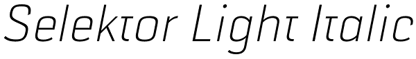 Selektor Light Italic Font