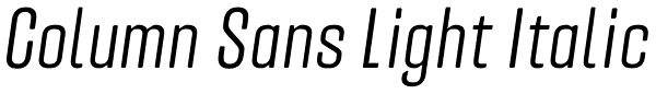 Column Sans Light Italic Font