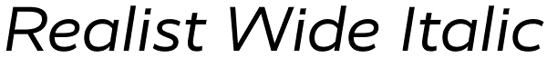 Realist Wide Italic Font