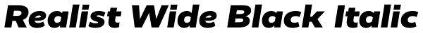 Realist Wide Black Italic Font
