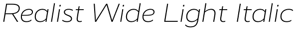 Realist Wide Light Italic Font