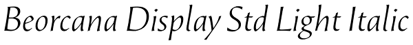 Beorcana Display Std Light Italic Font