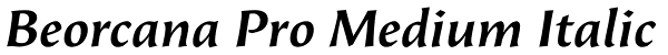 Beorcana Pro Medium Italic Font