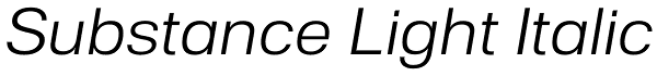 Substance Light Italic Font