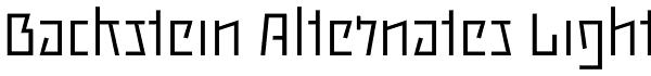 Backstein Alternates Light Font