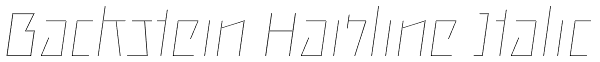 Backstein Hairline Italic Font