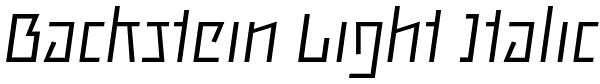 Backstein Light Italic Font
