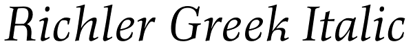 Richler Greek Italic Font