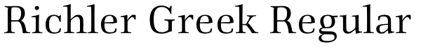 Richler Greek Regular Font