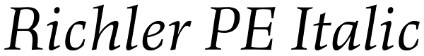 Richler PE Italic Font