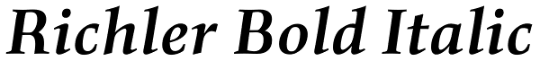 Richler Bold Italic Font