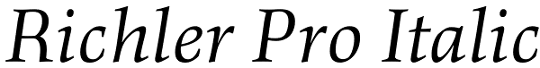 Richler Pro Italic Font