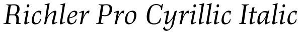 Richler Pro Cyrillic Italic Font