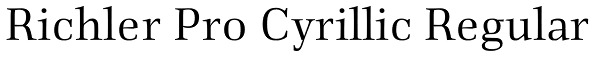 Richler Pro Cyrillic Regular Font