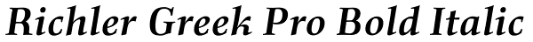 Richler Greek Pro Bold Italic Font