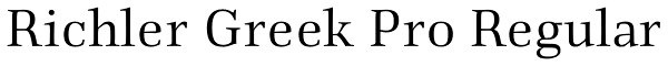 Richler Greek Pro Regular Font
