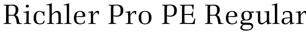 Richler Pro PE Regular Font