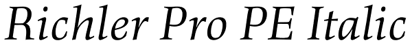 Richler Pro PE Italic Font