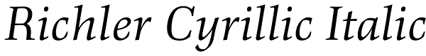 Richler Cyrillic Italic Font