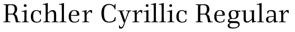 Richler Cyrillic Regular Font