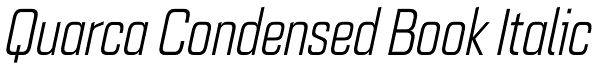 Quarca Condensed Book Italic Font