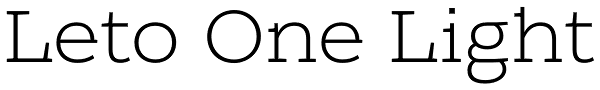 Leto One Light Font