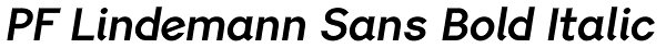 PF Lindemann Sans Bold Italic Font