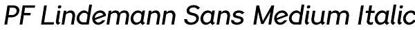 PF Lindemann Sans Medium Italic Font
