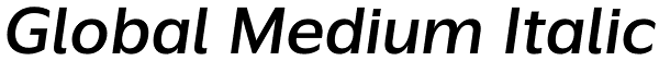 Global Medium Italic Font