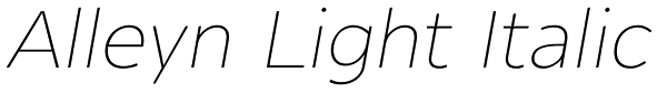 Alleyn Light Italic Font