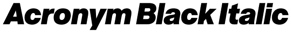 Acronym Black Italic Font