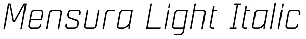 Mensura Light Italic Font