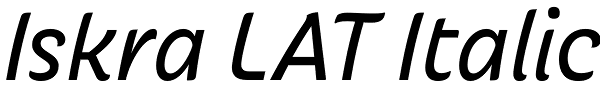 Iskra LAT Italic Font